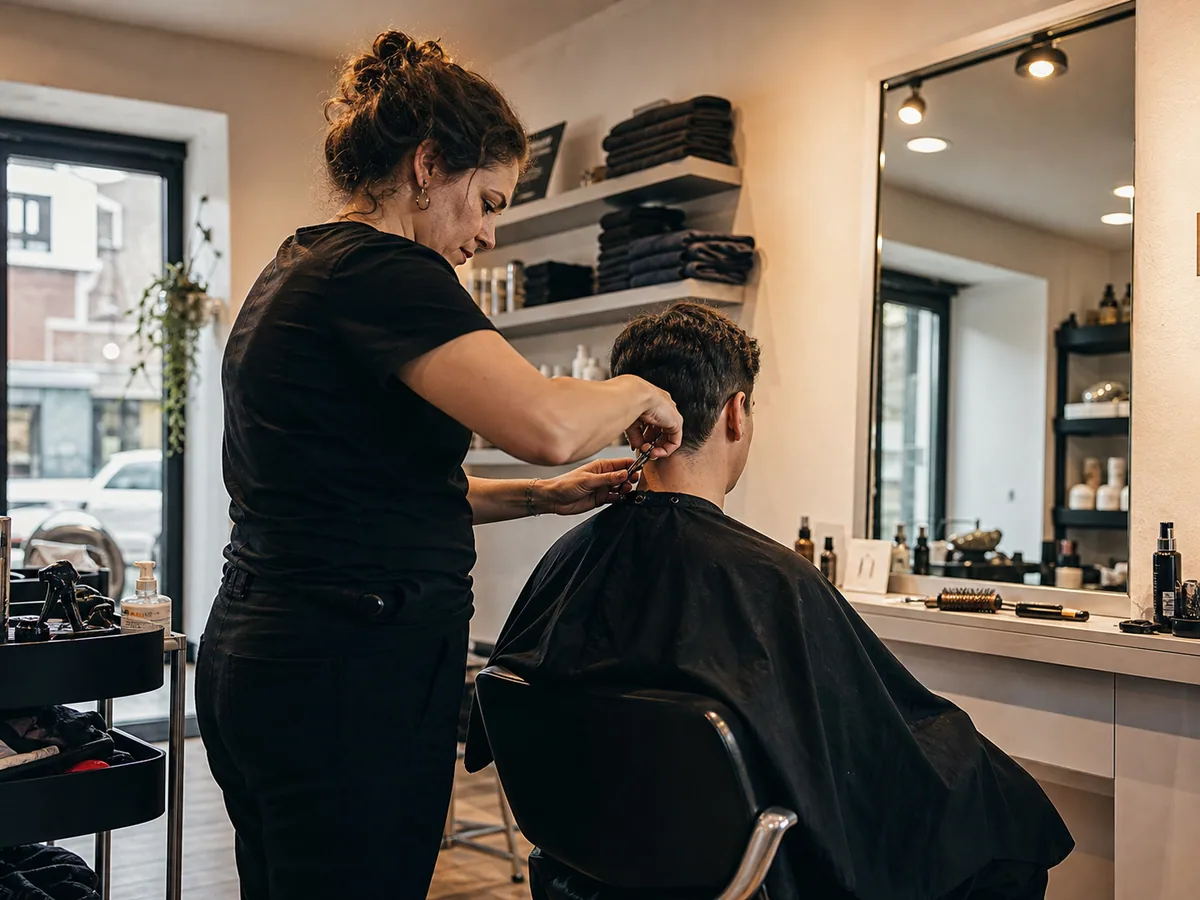 Salon de coiffure, illustration du secteur coiffeurs
