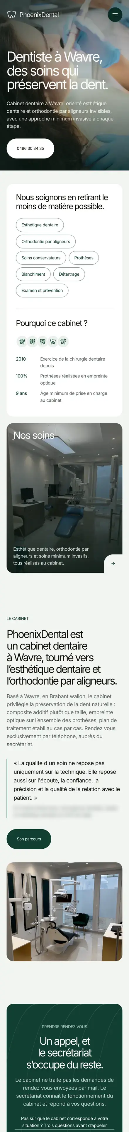 Site Cabinet dentaire sur téléphone
